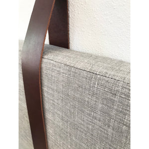 Cool Gray - Wall Hung Headboard Backrest Cushion with Leather Straps - Multiple sizes