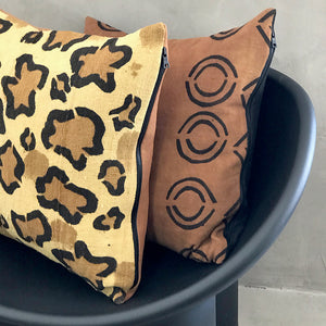 20x20 Square - African Mudcloth Pillow Cover - Animal Print