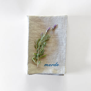 Embroidered Linen Napkins - Set of 6 - Two of each design