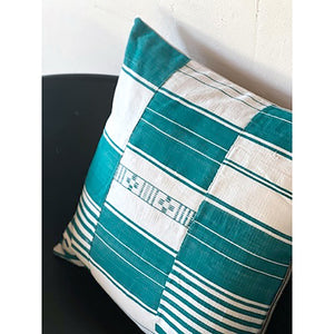 20x20 Square - African Cotton Fulani Pillow Cover - Jade Motif