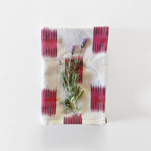 Cotton Ikat Napkins - Set of 4 - White and Coral