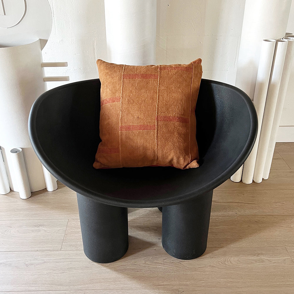 20x20 Square -  African Mudcloth Pillow Cover - Rust & Red