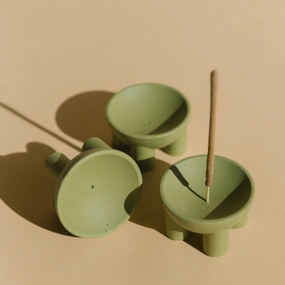 Green Minimalist Incense Holder