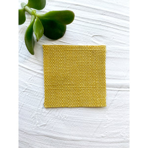 Turmeric Yellow Performance Linen - Wall Mounted Headboard Cushion with Leather Straps