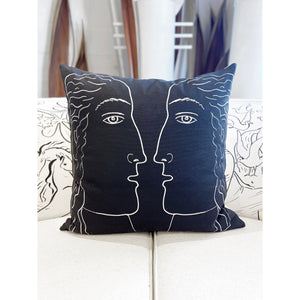 26x26 inch Square - Euro Pillow Cover - Two Face in Black