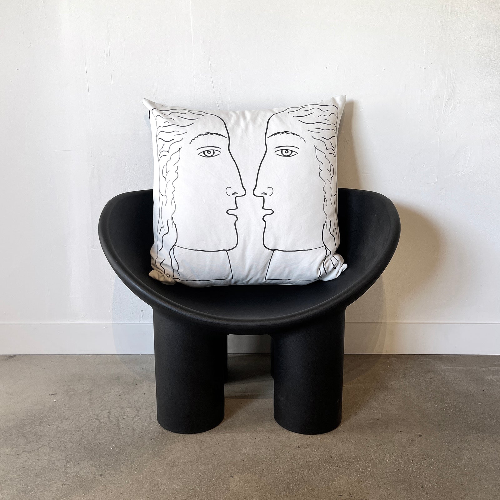 26x26 inch Square - Euro Pillow Cover - Two Face in White