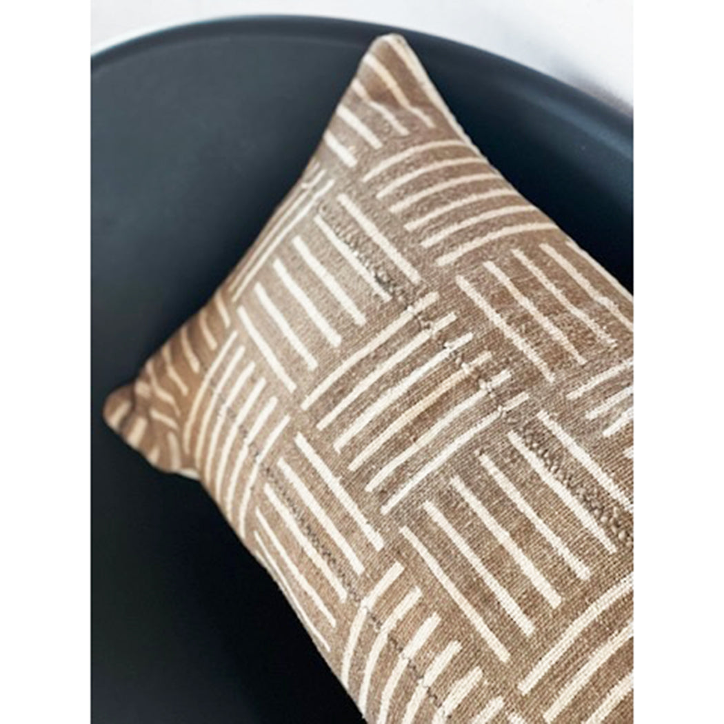 15x25 Lumbar -  African Mudcloth Pillow Cover - Basketweave