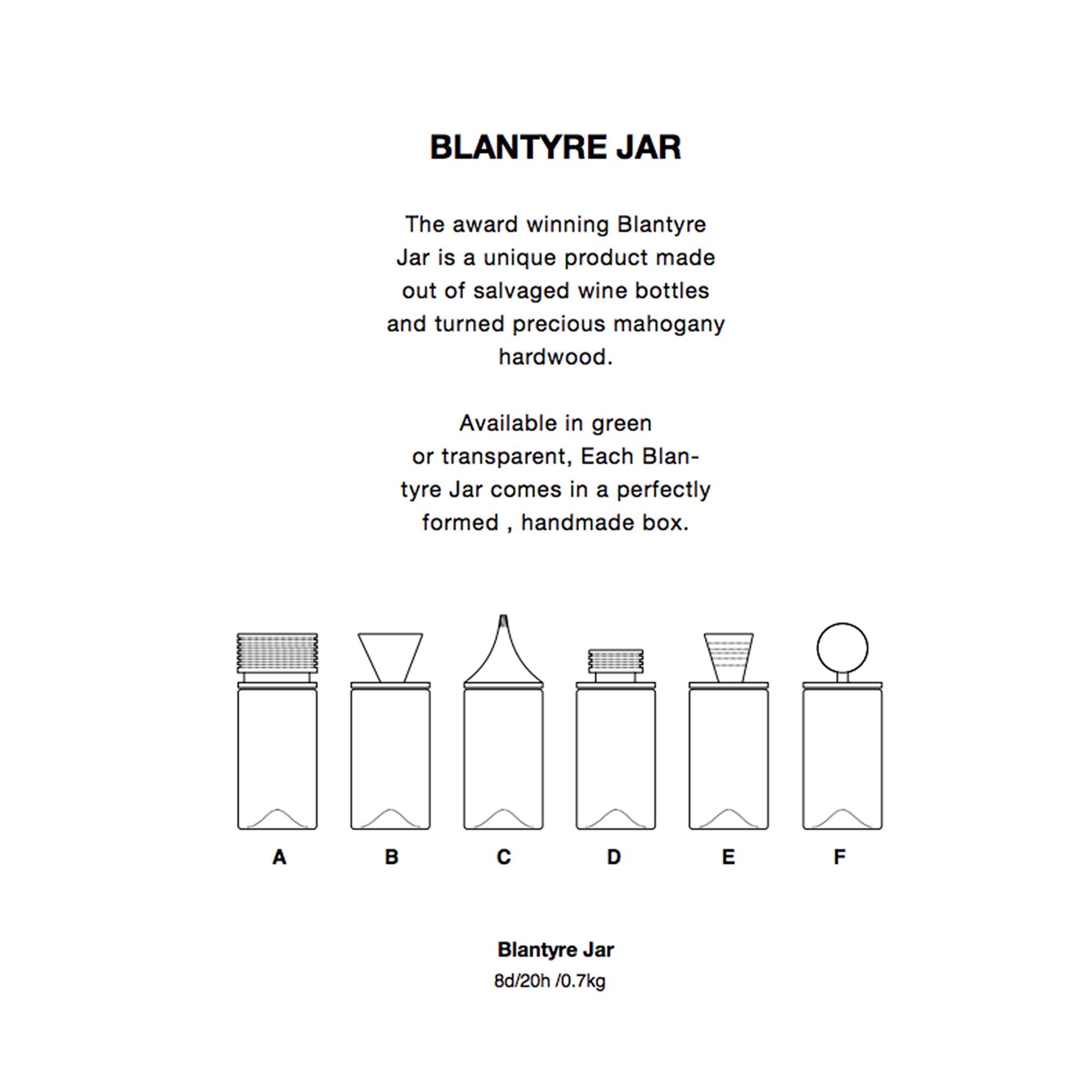 Blantyre Jar - "Clear Striped Cone"
