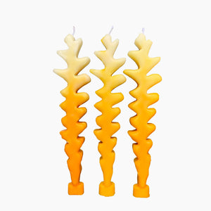 Wiggly Twig Beeswax Candle - Set of 3 -  Golden Yellow