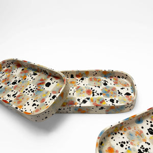 Fooshoo Ceramic Catchall Tray - "Checkered Speckle"