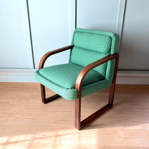 Mid-Century Modern Occasional Chair with Green Circles - Newly Upholstered
