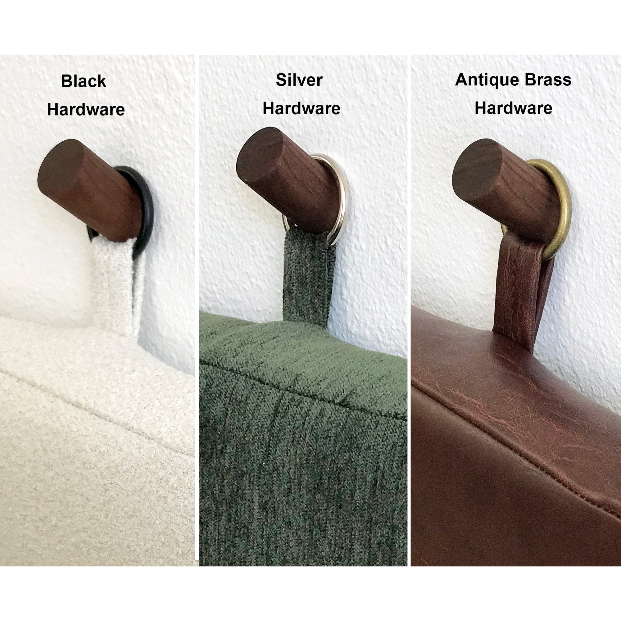 California King Size - Wall Hung Headboard or Backrest Cushion with Rings - Multiple Options