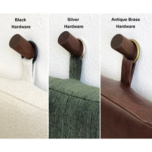 Single Size - Wall Hung Headboard or Backrest Cushion with Rings - Multiple Options