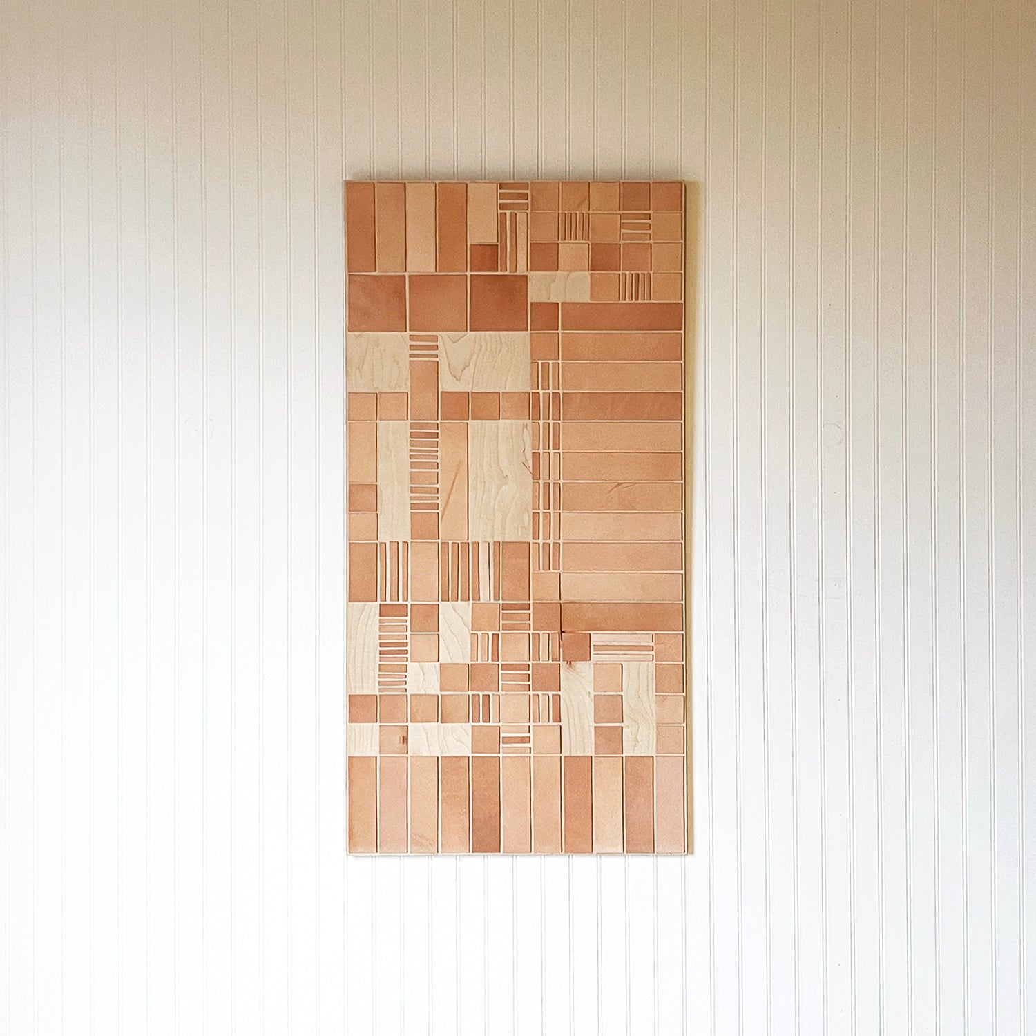 The Passage of Time II - Leather & Wood - 24" x 48"