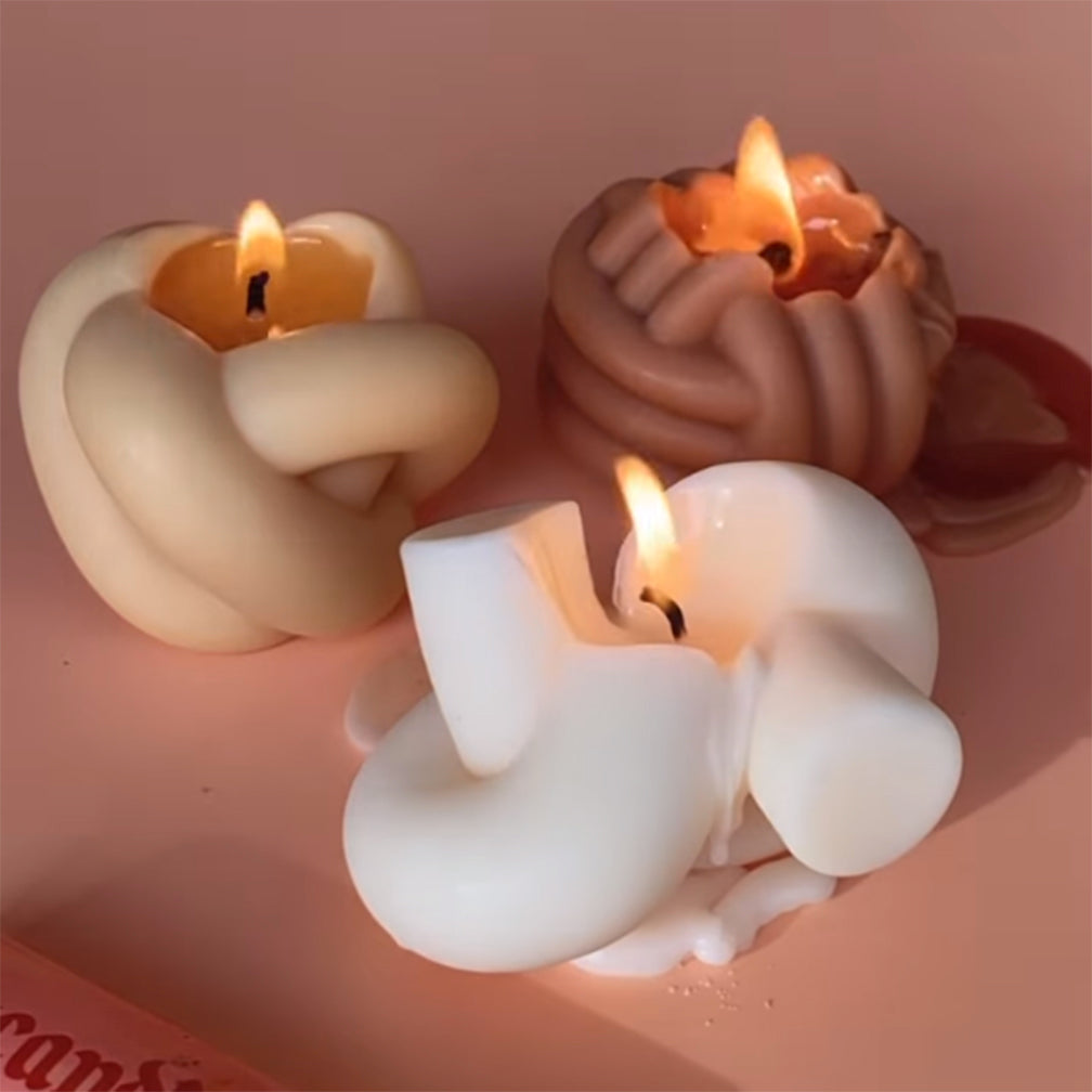 Monkey's Fist Knot Candle -White - Honeysuckle Scent