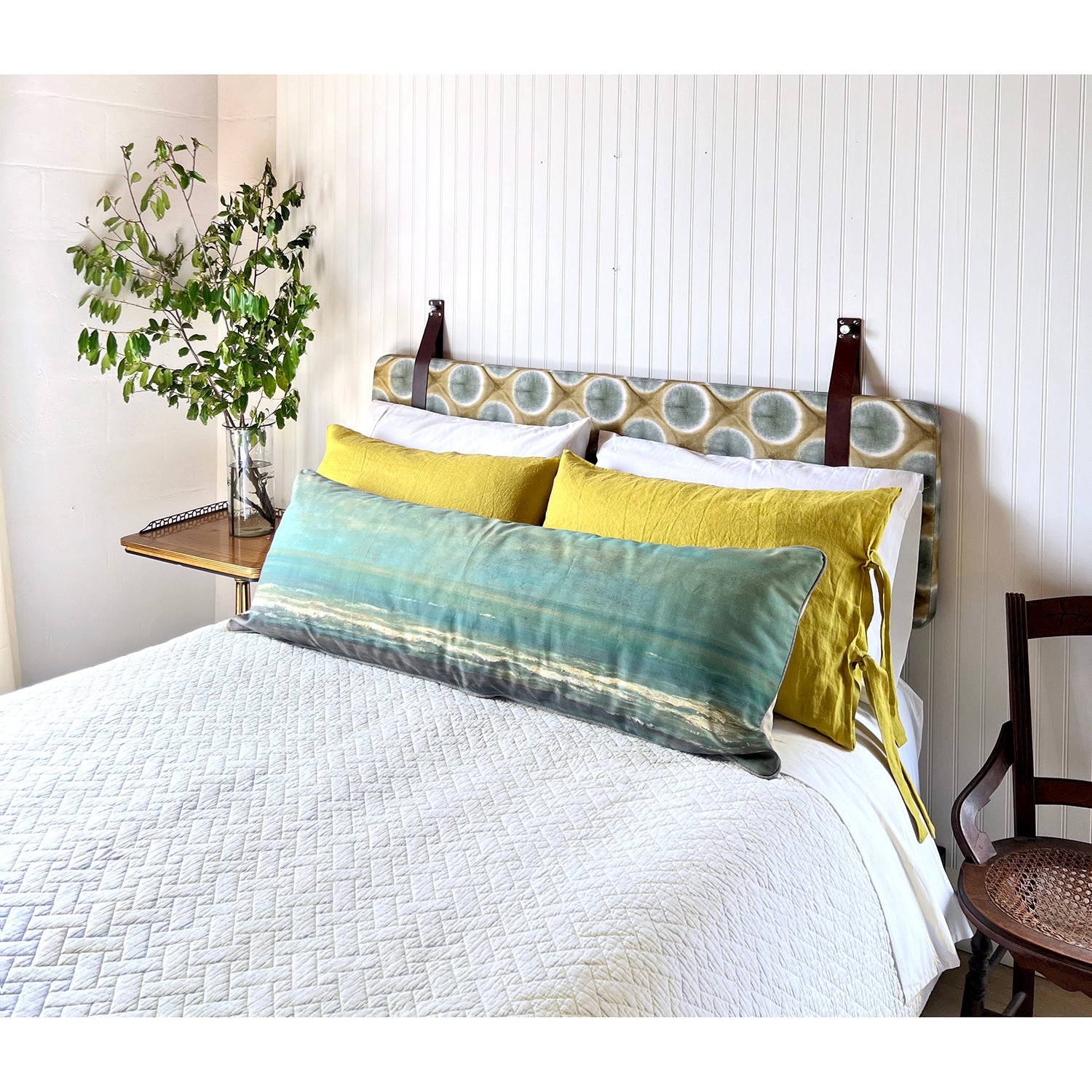 Cotton Canvas Body Pillow Lumbar Cover - "Seascape Near Heijst"