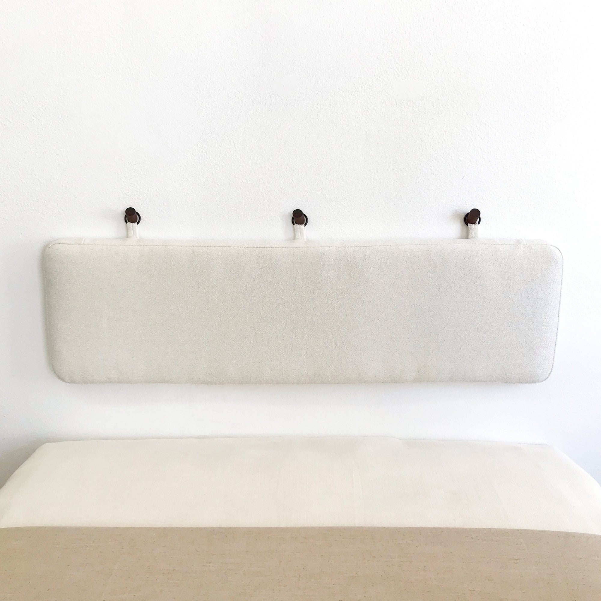 Double Size - Wall Hung Headboard or Backrest Cushion with Rings - Multiple Options