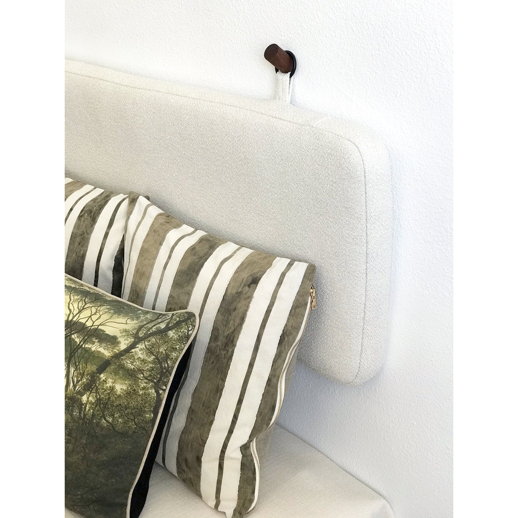 California King Size - Wall Hung Headboard or Backrest Cushion with Rings - Multiple Options