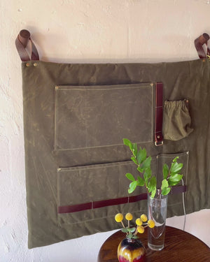 The Scout Headboard - Olive Green - Waxed Cotton Canvas
